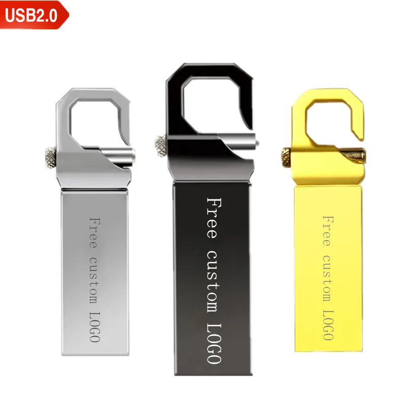 Флеш-накопитель Usb 32 ГБ флеш-накопитель металлический накопитель 128 ГБ 4 ГБ 8 ГБ 16 ГБ 64 ГБ с кольцом для ключей флеш-память usb флешка Бесплатный