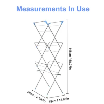 

New Three Layers Floor-Standing Clothes Drying Rack Hangers Foldable Clothes Airer Iron Durable Clothes Drying Airer Rack For To