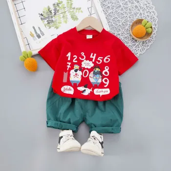 

Summer Children Boy Kids Clothes Sets Letter Cartoon T-shirt+Shorts Toddler Cotton Suit For Boys Sport Suits Outfits 2-7Y