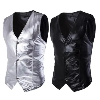 

2020 Sleeveless Vest New Wedding Men's Pure Color Sleeveless Strap Single Breasted Slim Business Vest