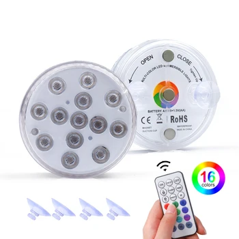 

The New Remote Control Diving Lamp with Magnet Suction Cup Type Fish Tank Underwater Light Led Swimming Pool Light 13 Lights