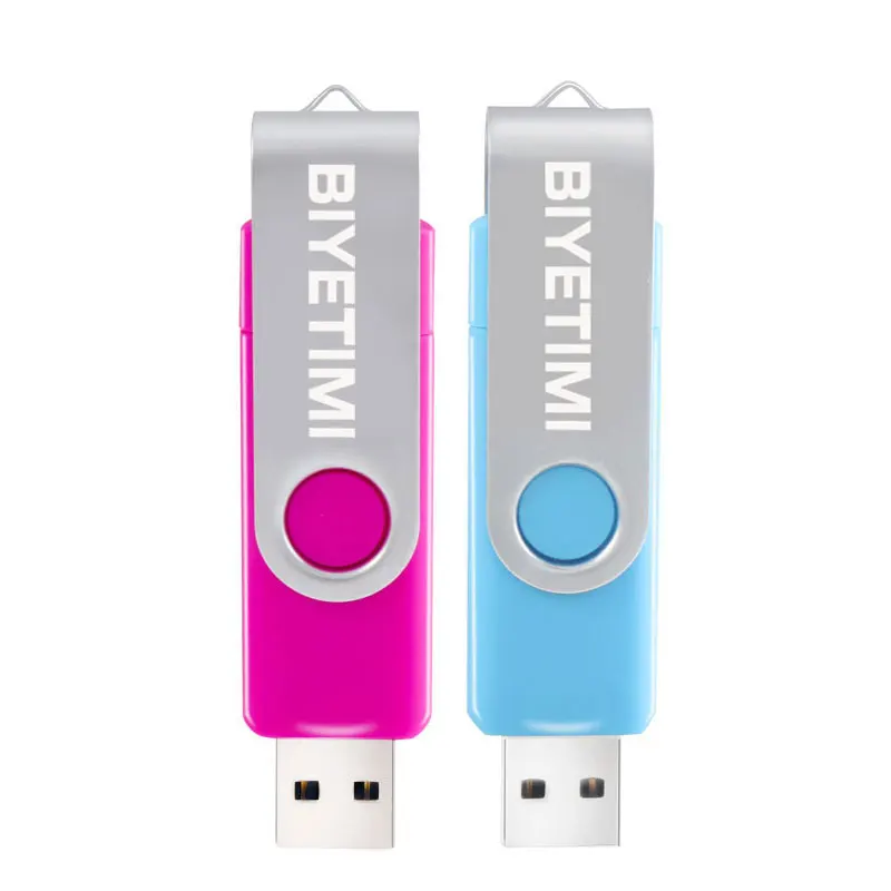 USB флеш-накопитель BIYETIMI, 128 Гб до 4 Гб, двусторонний, для мобильного телефона Android, высококачественный, с зажимом, 360 градусов, поворотный, флешка