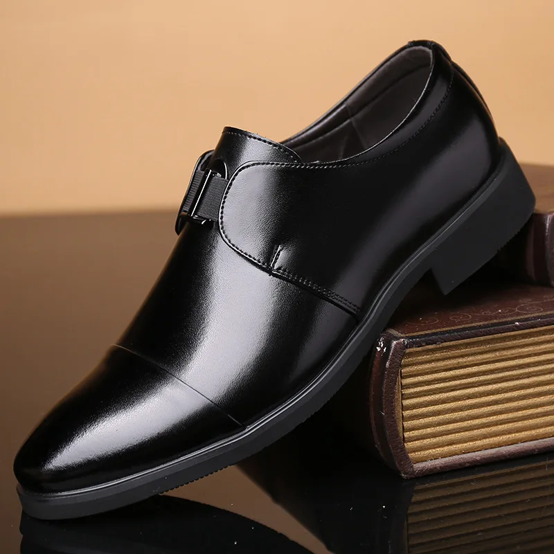 

2019 Spring New Style MEN'S SHOES Business Formal Wear MEN'S Leather Shoes Pointed-Toe Foot Covering Low-top Shoes Single Shoe