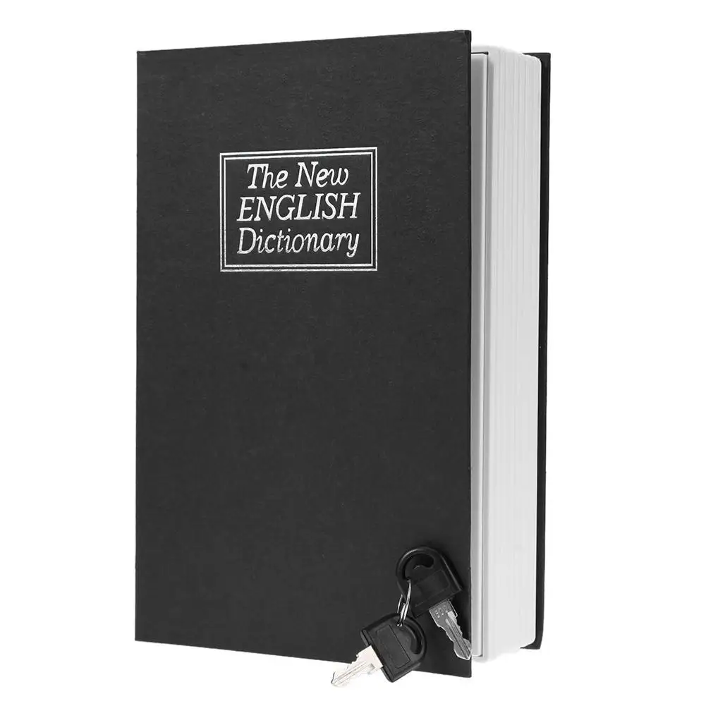 

English Dictionary Shape Money Saving Box Safe Book Coin Piggy Bank with Key Cash Coins Saving Boxes Lock-up Storage Box