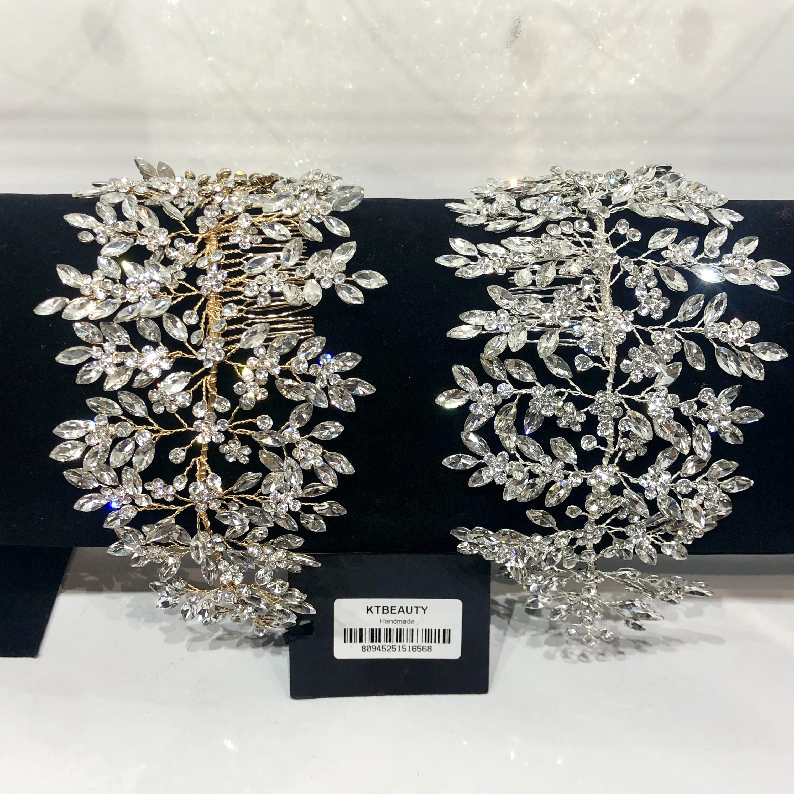 New Rhinestone Silver/Gold Custom Made Big Tiara Handmade Headpiece Royal Bridal Wedding Dressing Crown Accessory Women Jewelry