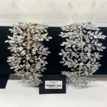 New Rhinestone Silver/Gold Custom Made Big Tiara Handmade Headpiece Royal Bridal Wedding Dressing Crown Accessory Women Jewelry