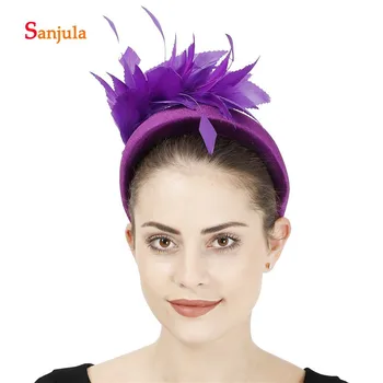 

Women Headband with Feathers Special Wedding Hats Ladies Party Hair Accessories chapeaux de mariage pour les femmes H399