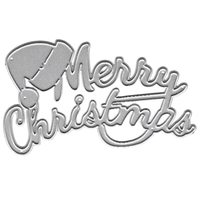 2 стиля Merry Christmas металлические режущие штампы зимние слова высечки Скрапбукинг углеродистая сталь создать штампы карты тиснение искусство