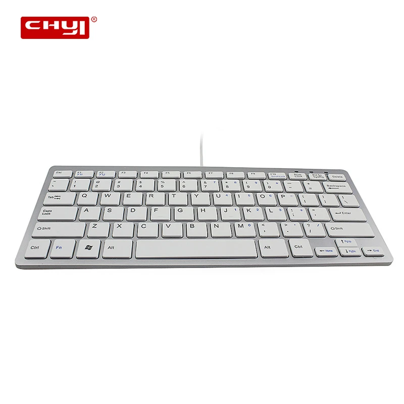 

CHYI Wired Ultra Thin Keyboard PCB Super Slim Mini 78 Keys English Ergonomic Design Gaming Multimedia Keypad For PC Table Laptop