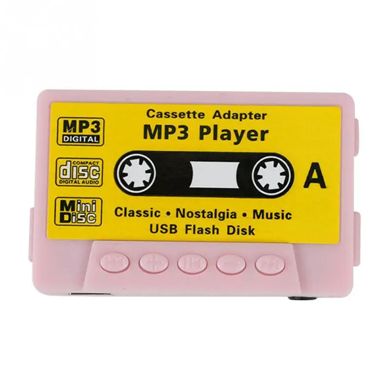 Форма кассеты мини mp3-плеер милый спортивный музыкальный плеер перезаряжаемый usb-порт Ретро MP3 Поддержка TF кардридер подарок для детей - Цвет: Pink
