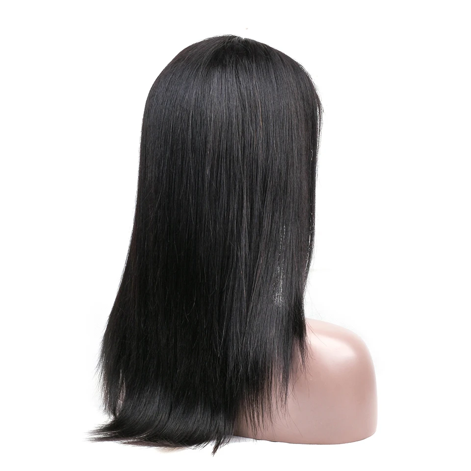 HairUGo бразильских волос полный Синтетические волосы на кружеве человеческих волос парики для черный Для женщин Реми прямо Синтетические