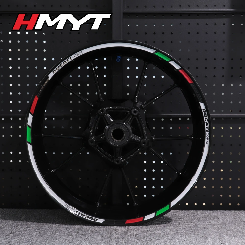 Для поездок на мотоцикле Ducati 821 795 796 797 848 959 1199 Мотоцикл 17 дюймов для центрального движения колеса Водонепроницаемый Светоотражающие стикеры колесная наклейка - Цвет: E