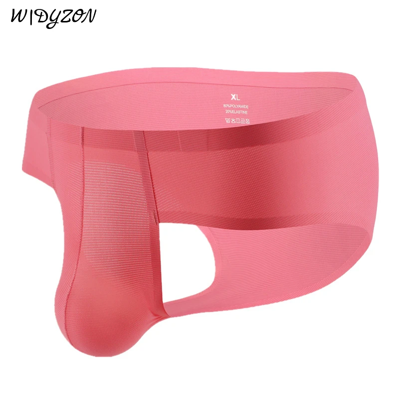 

Sexy Men's Underwear Briefs Mesh Seamless Men's Briefs Underpants U Convex Pouch Male Panties Ultra-Thin Ice Silk Mens Jockstrap