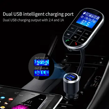 

Vehemo Universal Fm Transmitter Music Player QC3.0 Wireless 12V LCD Display 24V Hands Free Car Charger Car Radio Adapter