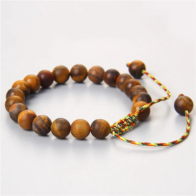 

8mm Natural Stone Bracelet Fashion Matte Agate Bracelets Beads Energy Bracelet Adjustable Yoga Healing Men Women Bracelet Gifts