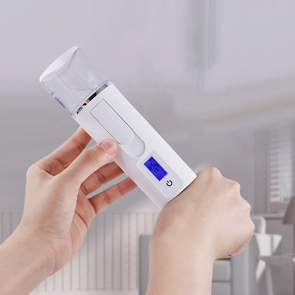Facial Moisturizing Beauty Instrument USB Charging Portable Nano Mist Spray Atomization Mister Skin Test Hydrating Device#452