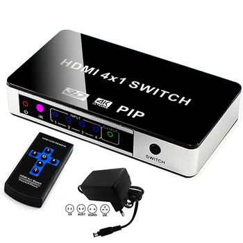 

4K HDMI Switch with PIP function 4 in 1 out HDMI Switcher with Picture in Picture HDMI 1.4V 3D 1080P