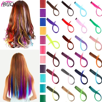 

Color Clip-In Hair Accessories Hair Extensions Long Synthetic Hair Single Piece Pure Color High Temperature Fiber Hair Extension