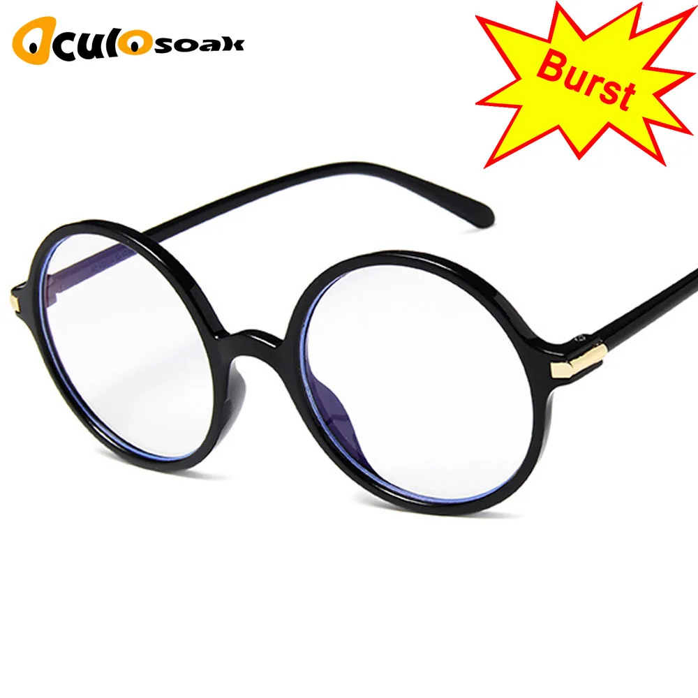 

Round Glasses Frame Men Anti Blue Light Glasses Women Fake Glasses Pink Optical Eyeglasses Frame Transparent Lens