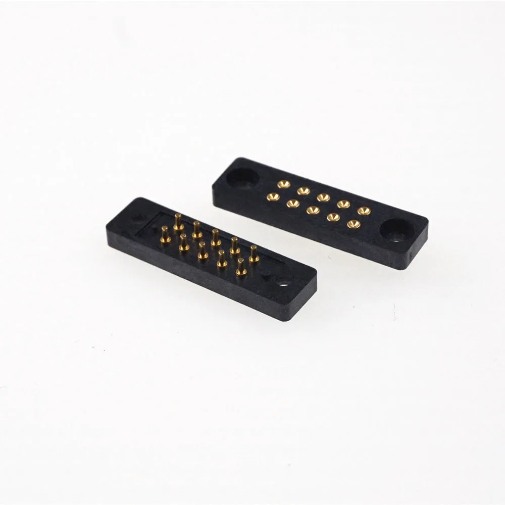 1 Pair Male Female Spring Loaded Pogo Pin Connector 10 Pins 2x5