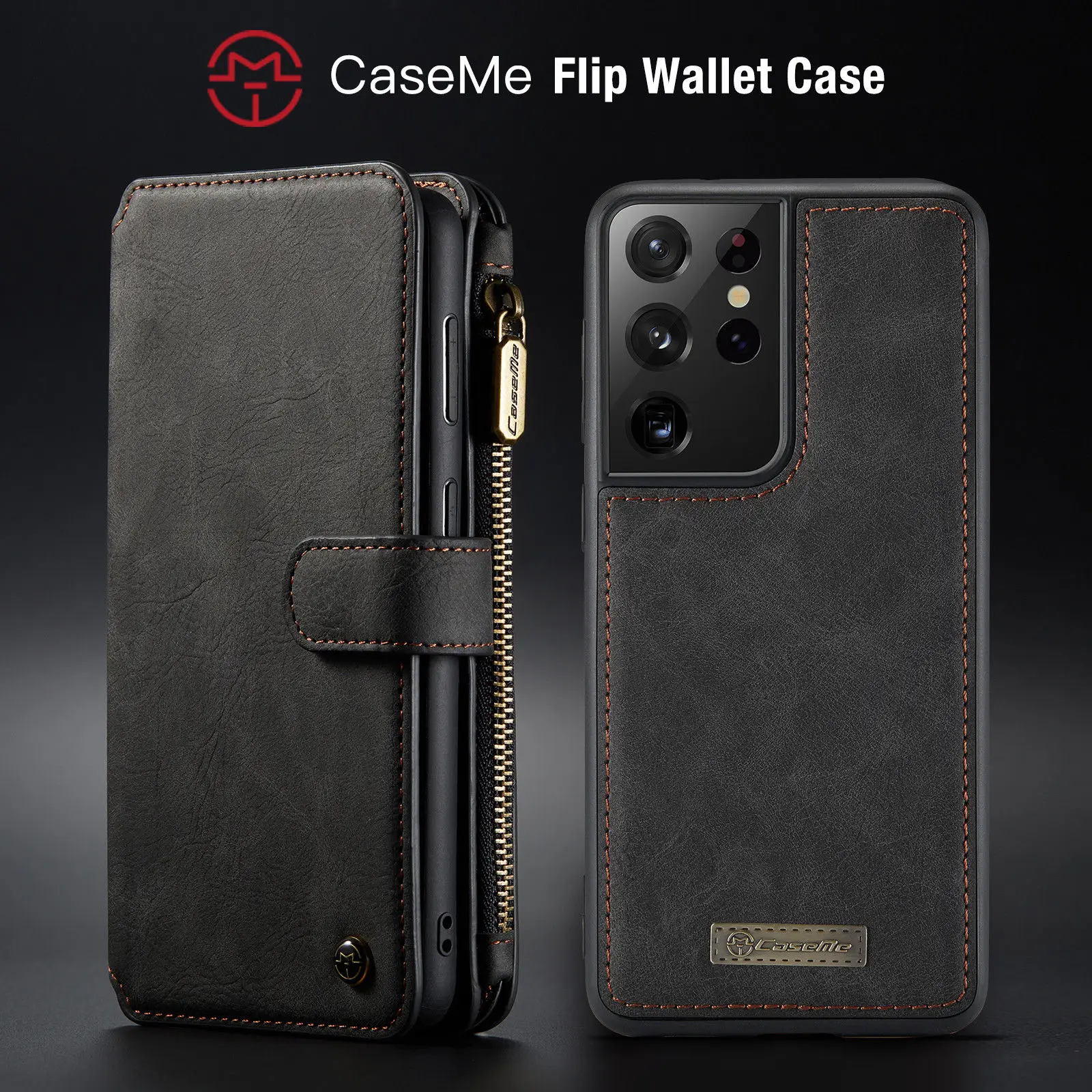 Carteira para Samsung Capa de Telefone de Couro 2 em 1 Caseme Genuíno Case Galaxy S20 Ultra S10 s9 s8 Luxo Destacável Magnético S21 21 s21 s20 ultra s10 s9 s8 luxo