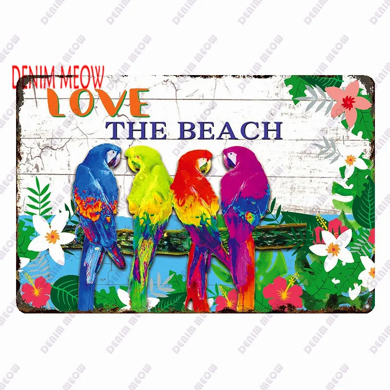 TIN SIGN Summer Sandals Beach House Cottage Art A172 