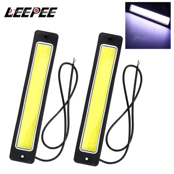 

LEEPEE 2pcs Super Bright LED Car DRL Daytime Running Light Flexible Fog Lamp COB Day Time Lights Car-styling Reversing Back Lamp