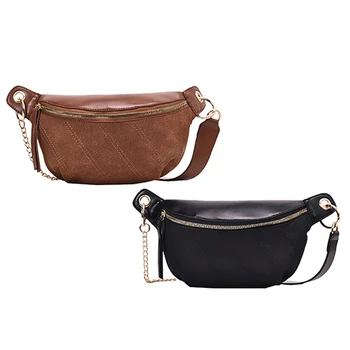 

Belt Women Waist Bag Shoulder Chest Messenger Bag Chain Retro Casual Wild Waist Bag Black