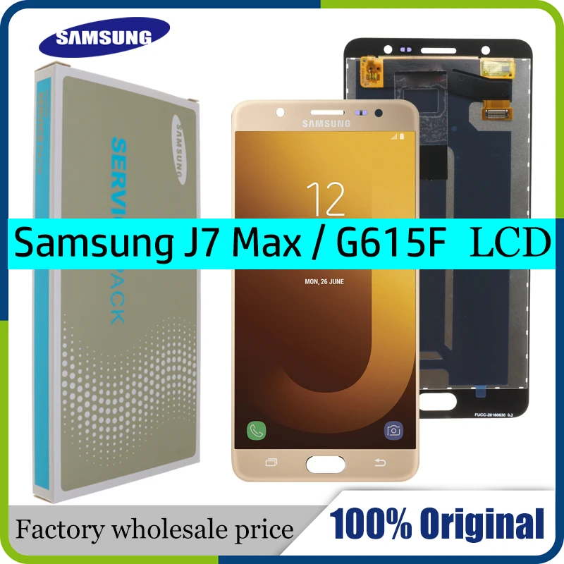100% Оригинальный 5 7 &quotSuper AMOLED для Samsung J7 MAX G615 G615F ЖК-экран дигитайзер сенсорный