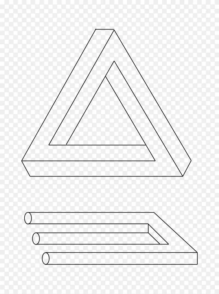 彭罗斯三角不可能物体不可能三叉戟绘图光学错觉 设计png图片素材免费下载 图片编号 Png素材网