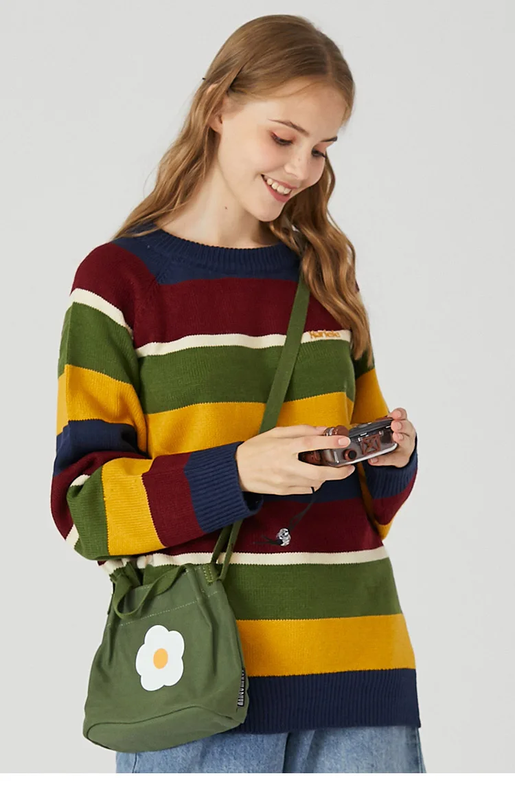 Harajuku ретро Радужный вязаный полосатый свитер мужской хип хоп пуловер свитер уличная Мужская мода осень 2019 свитер хлопок