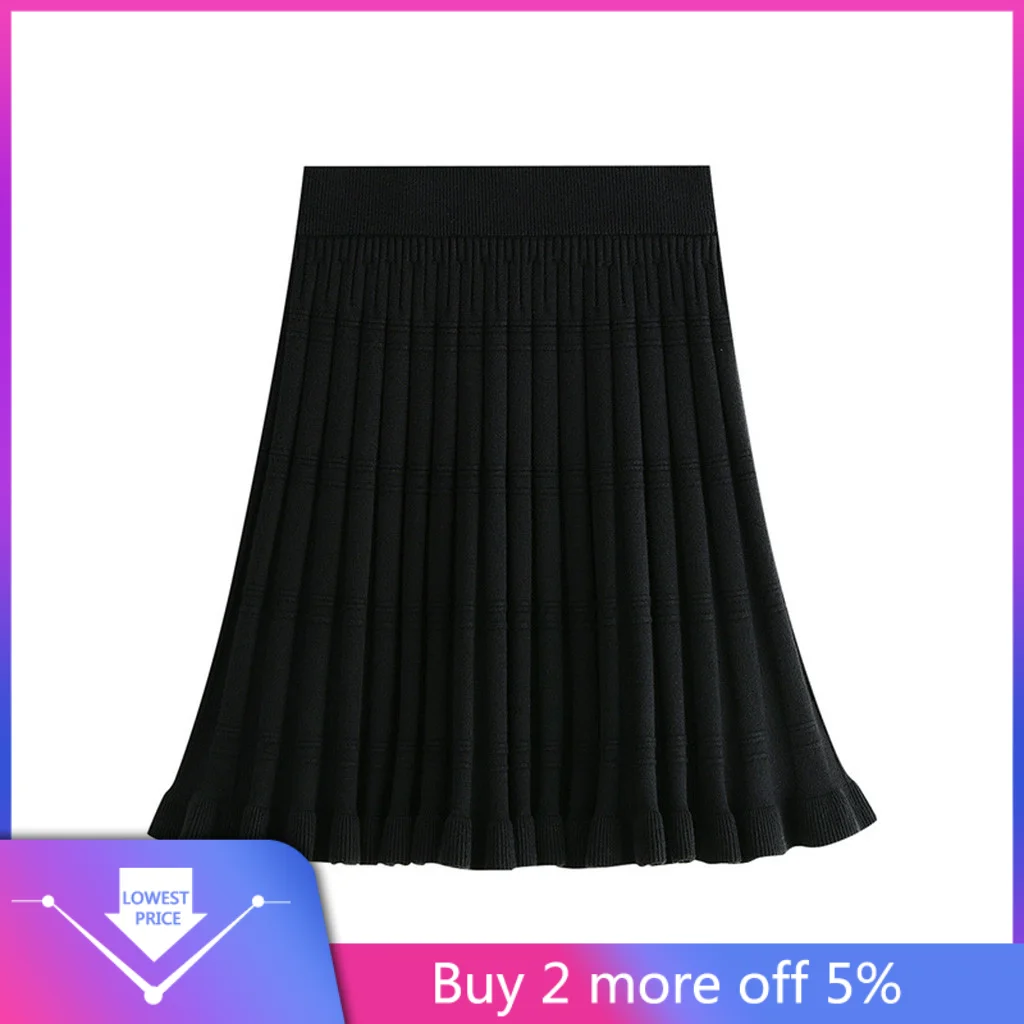 Trendy Simple Solid Color Skirts Women Plain High Waist Pleated Mini Skirt Saia Slim Waist Casual Tennis Thicken Skirt#C11