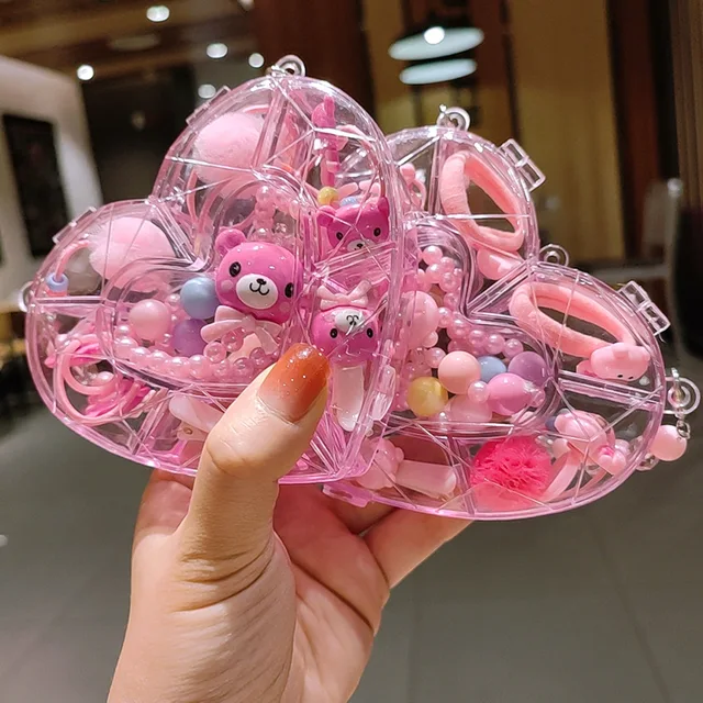 Pretend Toy Children Jewelry Necklace Bracelet Ring Hairpin Gift Box Girl Children Toy 3