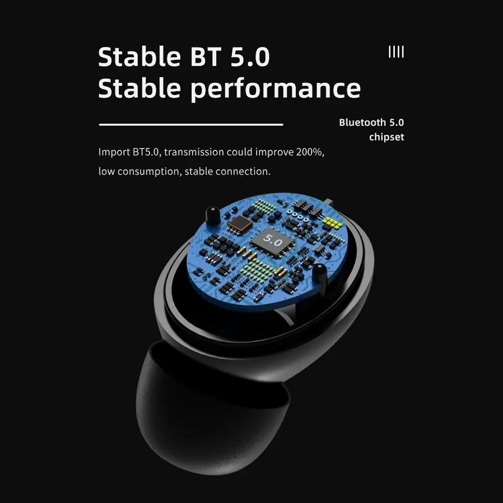 Ergonomic Design Comfortable 6D Hifi Sound Sport Wireless EarBuds BT5 0 HD Call TWS Wireless Earphone for Huawei iPhone Xiaomi