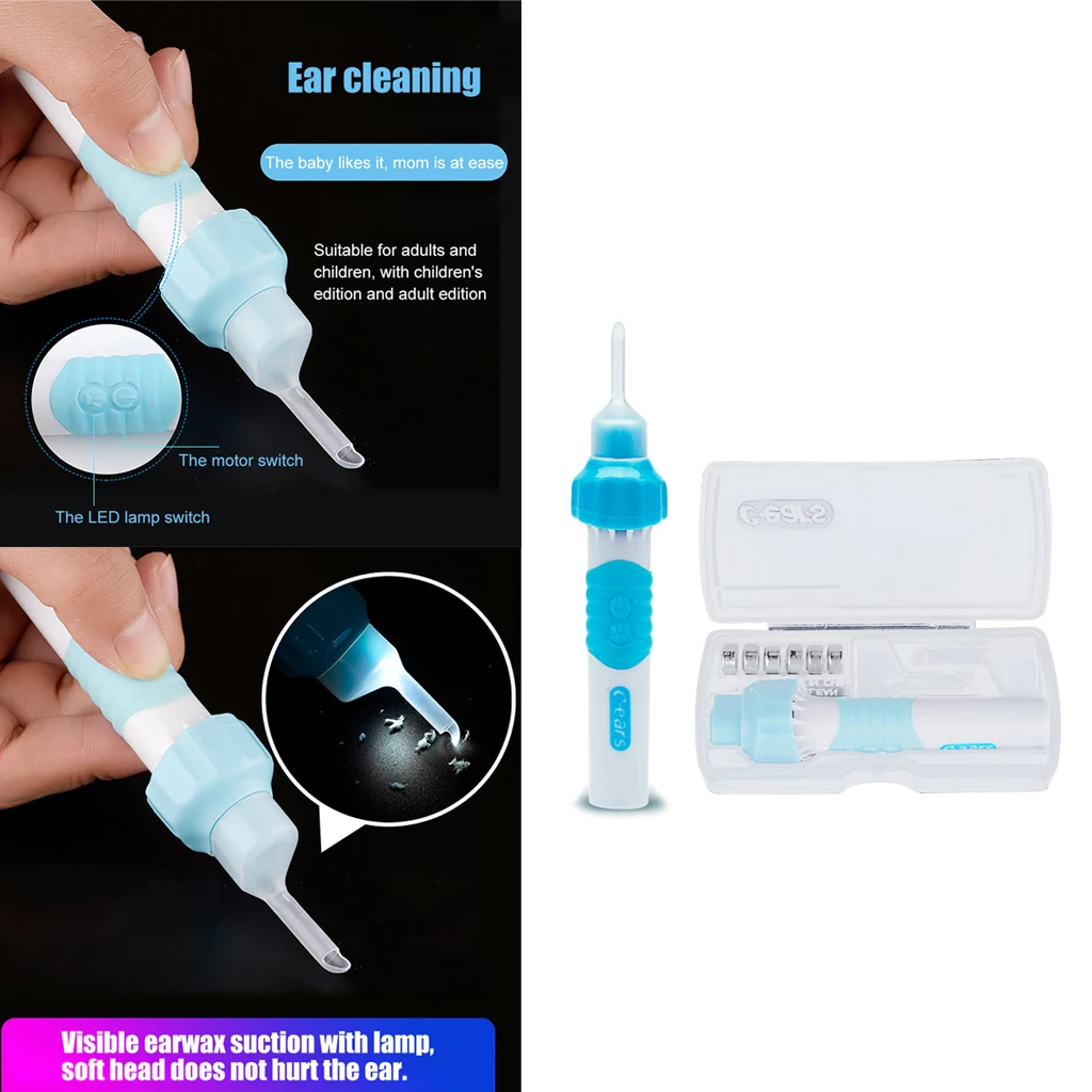 Kids Electric Ear Wax Removers Suction Earwax Tool Earpick Painless Cordless