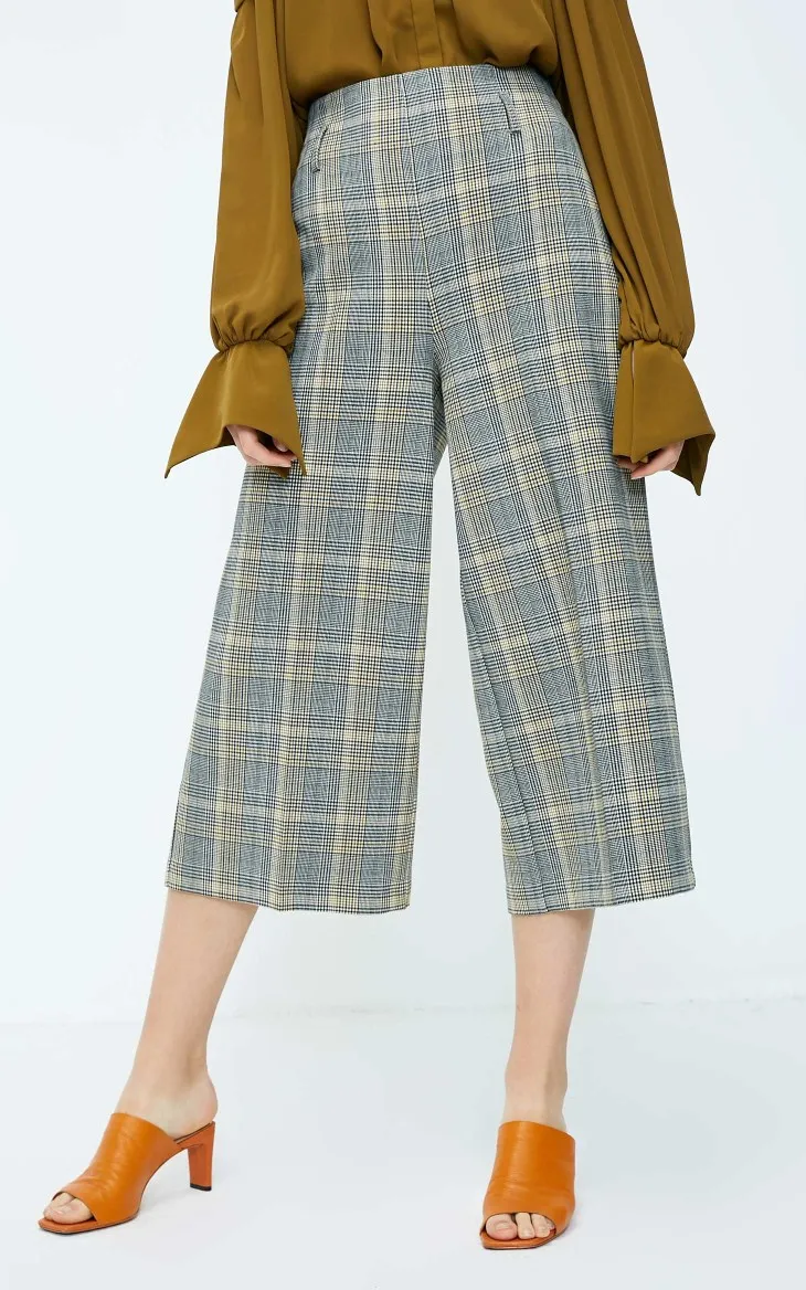 Vero Moda Новое поступление широкие брюки Капри с высокой посадкой на молнии сбоку | 31836J506