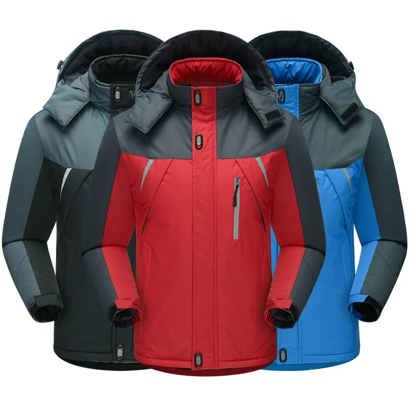 

New Style Outdoor Plus Velvet 888 Raincoat Jacket Large Size Triple Protection Wind Men's Mountaineering Thick Cotton Jersey Ski