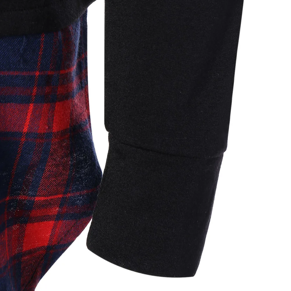 Женские зимние клетчатые толстовки Харадзюку, женские осенние длинные черные Лоскутные тонкие повседневные толстовки на шнуровке, пуловеры размера плюс 2XL