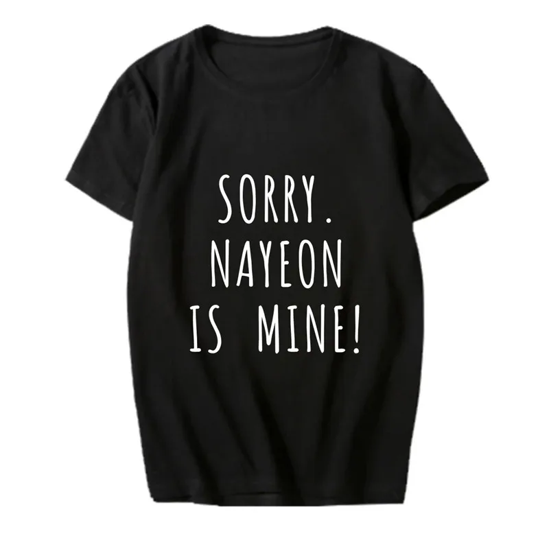 Дважды жаль IS MINE Момо TZUYU Мина NAYEON с О образным вырезом короткий рукав Футболка Kpop