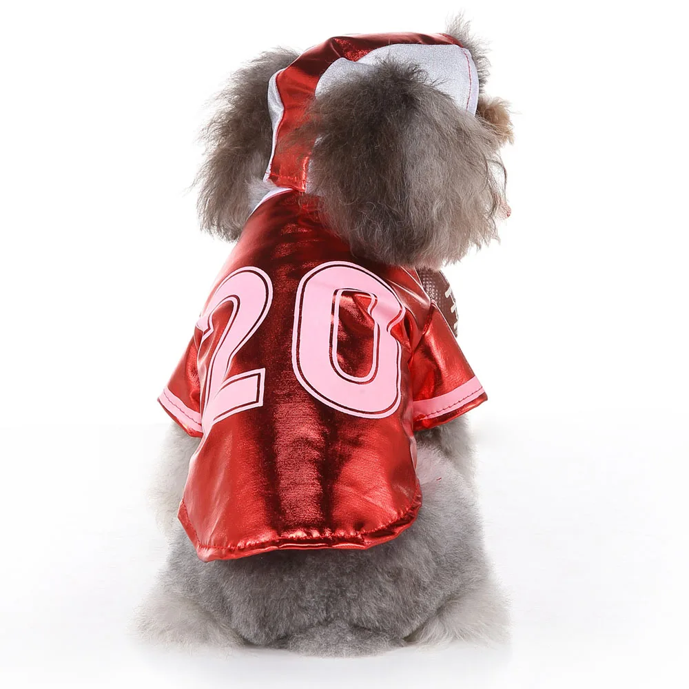 Забавная Одежда для собак регби костюм для болельщиков кошка костюм на Хэллоуин и Рождество Новый год одевание домашних животных вечерние