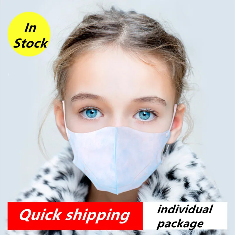 

Individual package 100Pcs 3 layer Disposable Elastic Mouth Soft Breathable Blue facial masks flu Child Kids Face Mask
