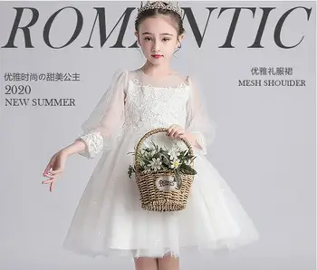 

Princess dress spring and autumn long sleeve children's dress girl's dress mesh puffy dress little girl's clothes