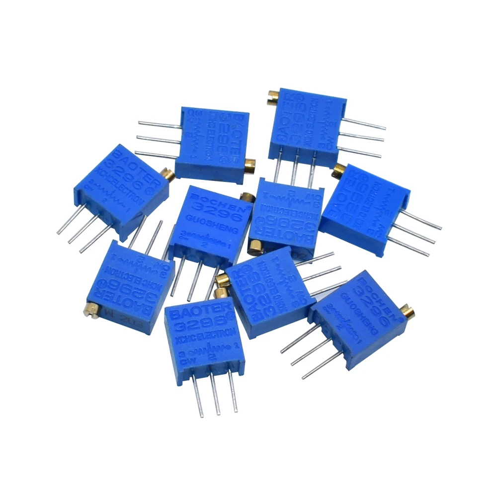Multiturn Trimmer Potentiometer High Precision Variable Resistor 3296W 50 100 200 500 1K 2K 5K 10K 20K 50K 100K 200K 500K 1M ohm metal film resistor,metal film resistors,smd resistor,carbon film resistor,smd chip resistor,wirewound resistor,cement resistor,photo resistor,light sensitive resistor,thermal resistor,network resistor array
