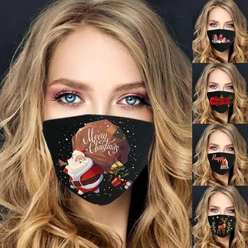 

Washable Reuse Face Mask Christmas Dust-proof Windproof Foggy Haze Breathable Cycling Mask Outdoor Mouth Mask