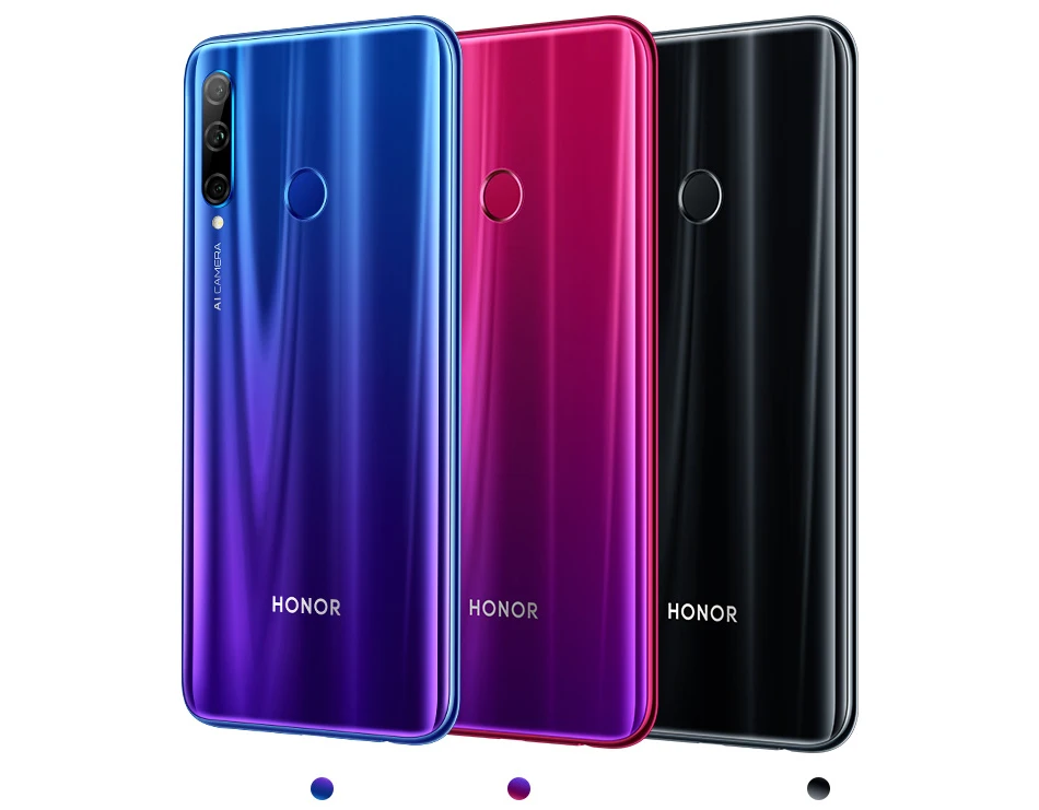 Оригинальная глобальная версия Honor 20 Lite 4 Гб 128 Гб Смартфон Kirin 710 Восьмиядерный 32 МП фронтальная камера 3400 мАч Android 9,0 NFC