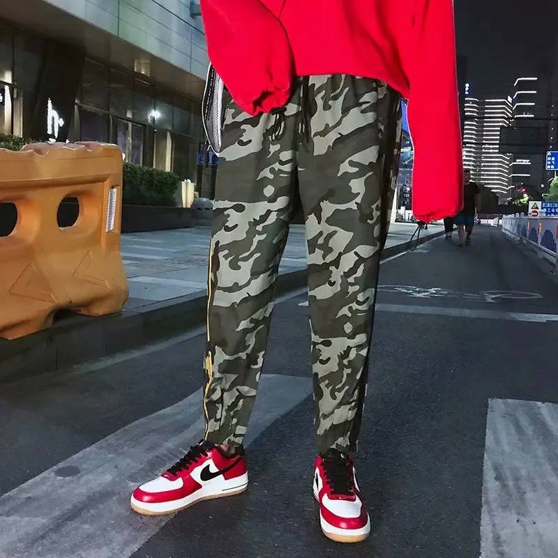 

2018 Autumn Camouflage New Style Hip Hop Loose Casual INS Ankle Banded Pants Youth Skinny Sports Harem Pants Men's Fashion