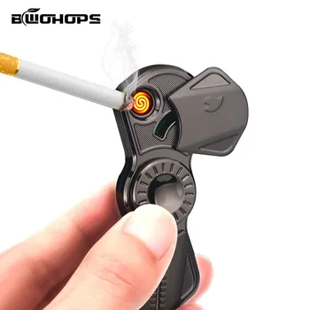 

2019 USB Electronic Lighter Flameless Mini Spinning Portable Rechargeable Cigarette Isqueiro Smok Spinner Classic LED Ligthers