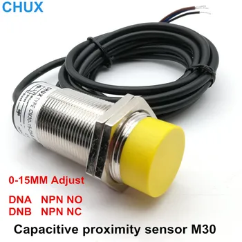 Adjustable distance capacitive proximity sensor M30 detect 15mm CM30-15-DNA/DNB NO/NC LED liquid level capacitance switch npn