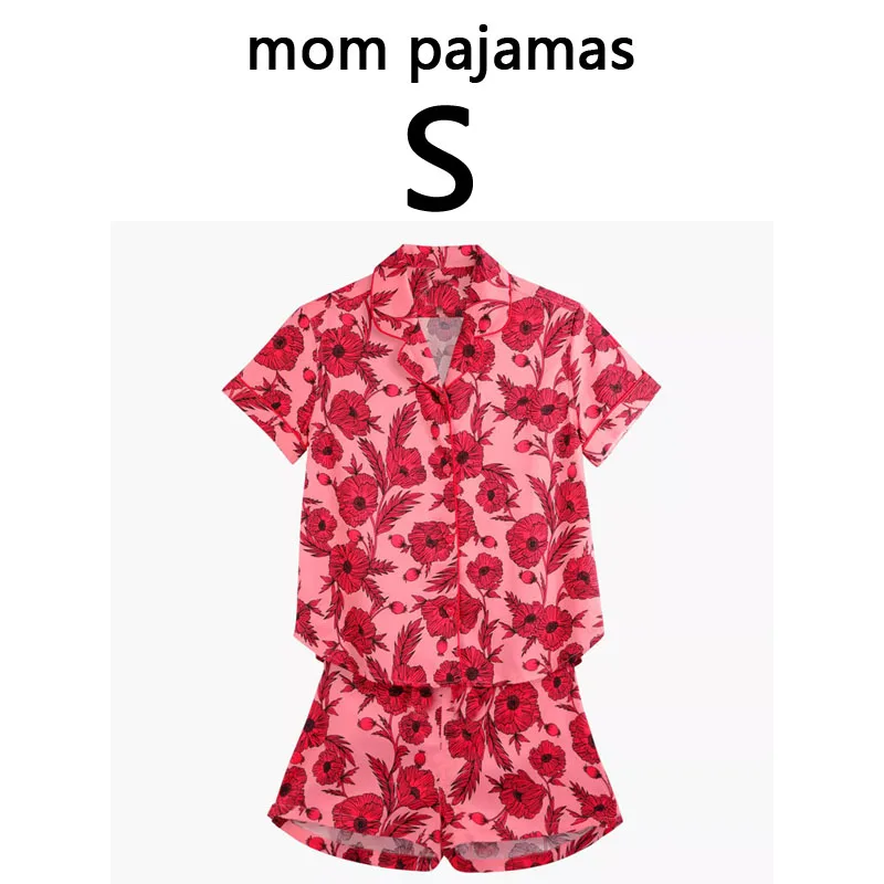 women size S Одинаковые комплекты для семьи; пижамы для женщин и девочек; комплект из топа и шорт с растительным принтом для мамы; летняя одежда для сна с короткими рукавами для мужчин и мальчиков, папы и сына - Цвет: women size S
