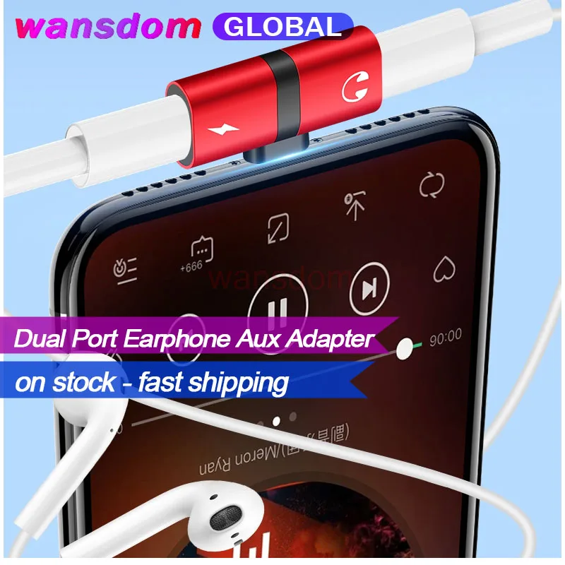 Для IPhone X XR XS Max 7 8 Plus 7Plus двойной порт для наушников Aux адаптер чехол телефона Etui Coque